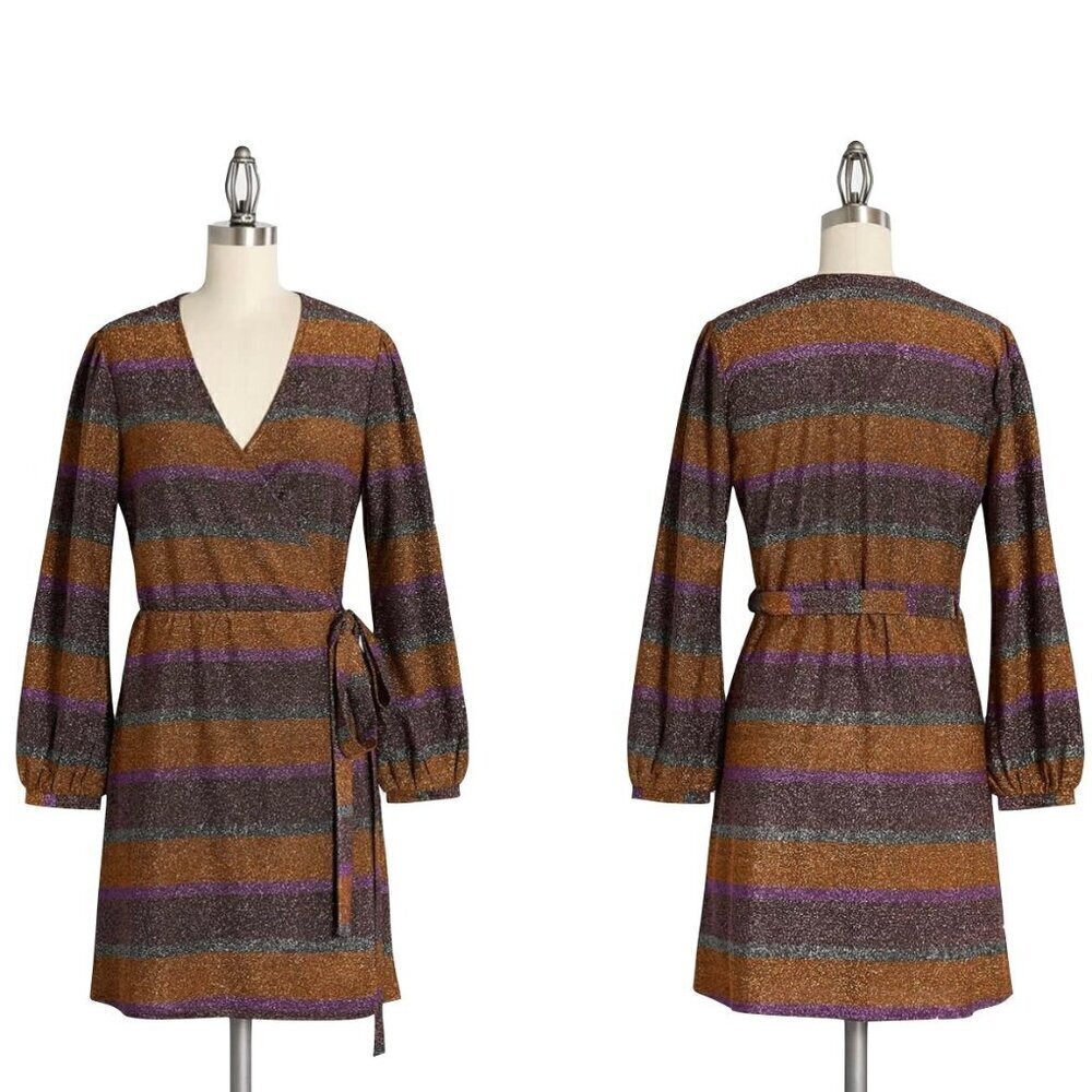 NWT ModCloth Primetime Shine Wrap Dress S